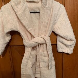 Cozy Cream Kids Hooded Bathrobe